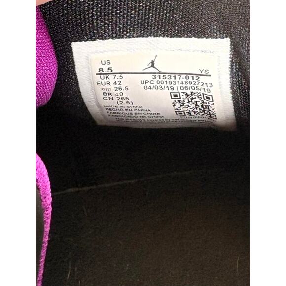 Nike Air Jordan B\'Loyal Black Hyper Violet Men\'s Size 8.5 Sneakers 315317-012